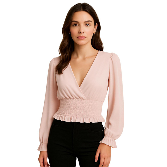 Artizia Wilfred Wistful Pale Pink Pastel Blouse Sz Medium - Picture 2 of 8